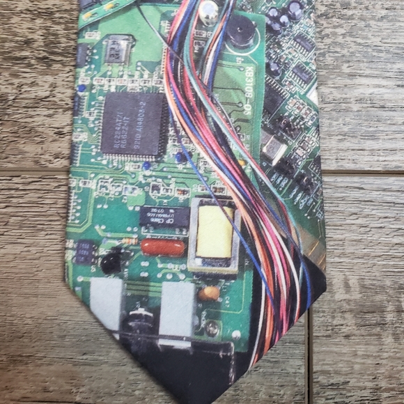Vintage 1994 Computer Circuit Board Neck Tie Ralph Marlin - Picture 2 of 6